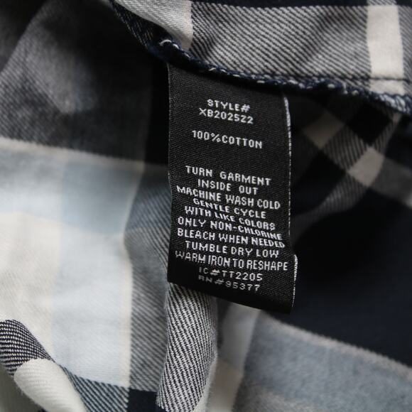 Sanctuary Nordic Plaid Cropped Button Down Long Sleeve Cotton Shirt Size S - Picture 7 of 10